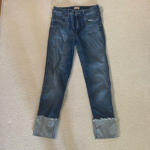 Mother fold over hem jeans